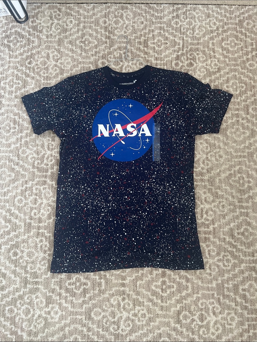 NASA Logo Black Speckled Short Sleeve Tee